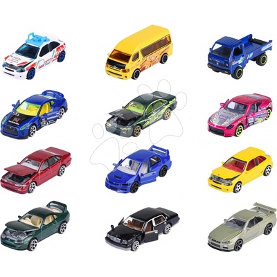 Majorette Autíčka Japan Series Bonus Pack kovová s odpružením a sběratelským boxem 7,5 cm délka 5 druhů