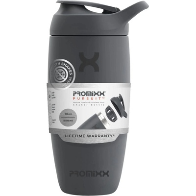 PROMiXX PURSUIT Insulated Stainless Steel Shaker 550 ml Objem: 550 ml, Barva: Graphite