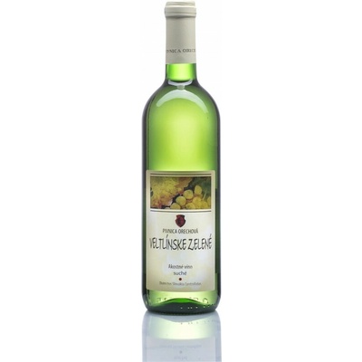 Pivnica Orechová Veltlínske Zelené akostné odrodové 11% 0,75 l (čistá fľaša)