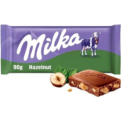Milka Hazelnut mliečna čokoláda z alpského mlieka s drvenými jadrami lieskových orechov 90 g