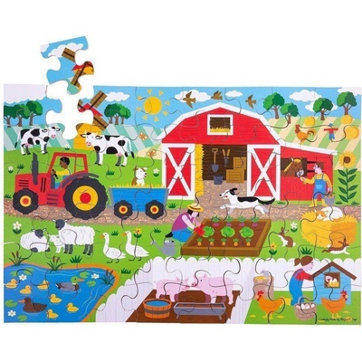 Bigjigs Toys Podlahové Farma 48 dielov