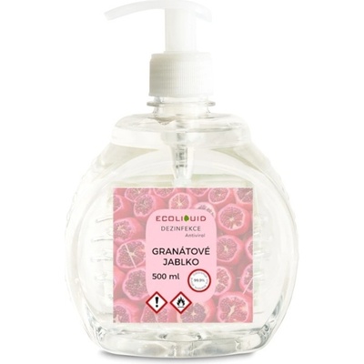 Ecoliquid Antiviral dezinfekce na ruce pumpička granátové jablko 500 ml