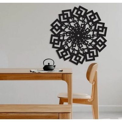 Dřevěná mandala obraz na zeď ČTVEREC - 55x55 cm