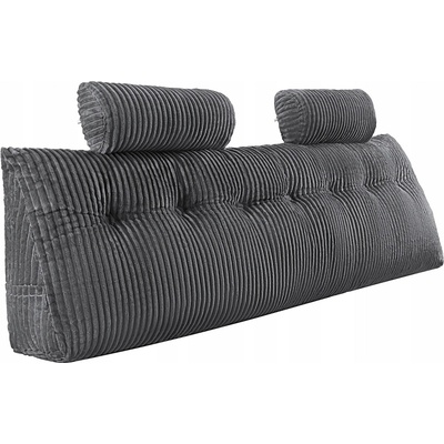 SucceBuy polštář na čtení polštář na opěrku hlavy se 2 kapsami192x20,5x53