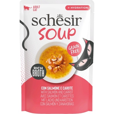 Schesir Soup cat Losos s mrkvou 40 g