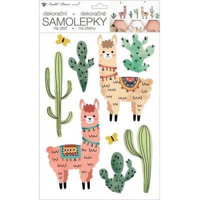 Dětská samolepicí dekorace na stěnu lamy a kaktusy 10453 / Samolepky pro děti ( 24 x 42 cm ) Room Decor – Hledejceny.cz