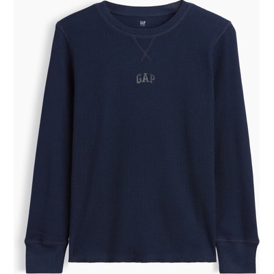 GAP detské waflové tričko s logom tmavomodrá