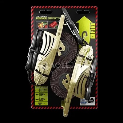 QUICKLOADER Rectractable/Motosport Samonavíjajúci jednodielny popruh s račňou 800 kg 3,5 m x 25 mm 2-PACK