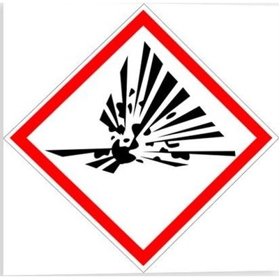 Traiva s.r.o VÝBUŠNÉ - Symbol CLP (GHS) 01 Verze: Samolepka 105 x 105 mm tl. 0.1 mm - Kód: 04540