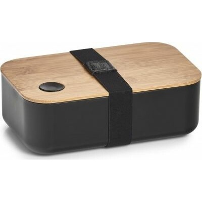 Zeller Obědový box plast/bambus, černá, 19,3 x 11,8 x 6,8 cm