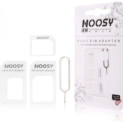 Noosy Nano / micro sim adaptér 3 v 1 white / bílý