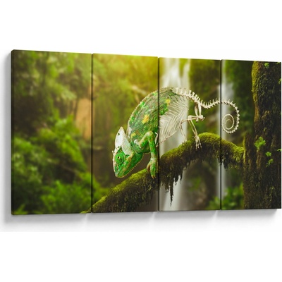 Obraz chameleona, Čtyřdílný 160x80 cm