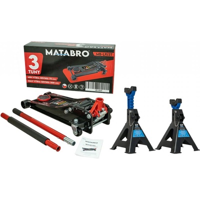 Matabro MB-LPJ3T Nízkoprofilový hydraulický zvedák s pojezdem s podpěrami MB-JS3T 3 t