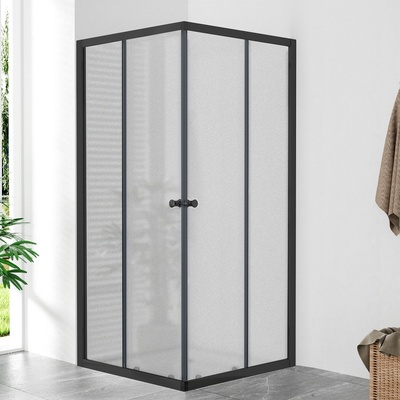 WellMall POINT Q BLACK 90x90 Grape Čtvercová sprchová zástěna 8595703844225