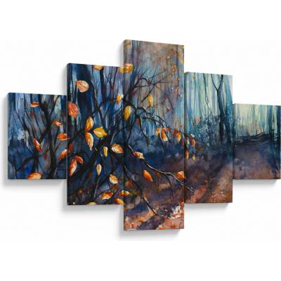 Obraz - Lúče jesenného slnka, päťdielne 125x70 cm