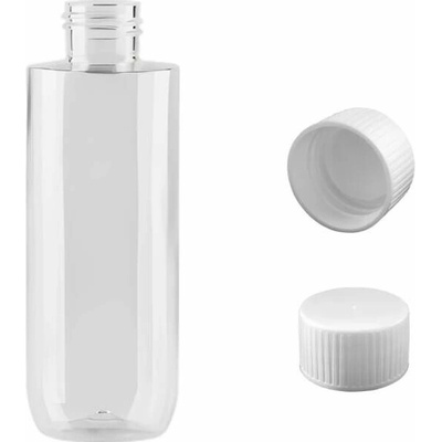 Ambra Plastová lahvička, lékovka čirá s bílým víčkem 150 ml