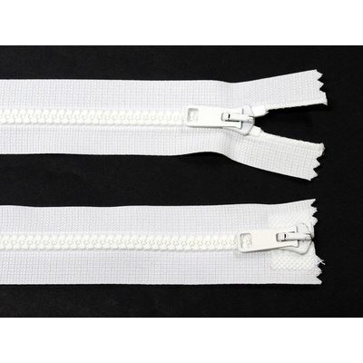 KOH-I-NOOR Kostěný zip no.5 rozepínací dvoucestný 55cm bílý