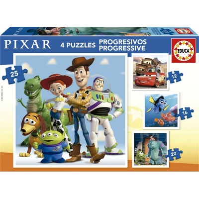 Educa Disney Pixar Progressive 12-16-20-25 dílků