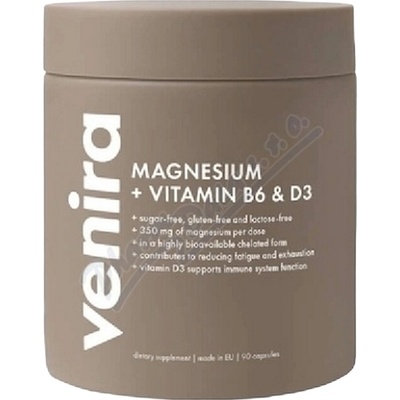 Venira Magnesium + vitamin B6 a vitamin D3 90 kapslí
