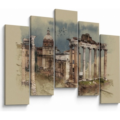 Obraz - Forum Romanum, Rím, Taliansko, päťdielne 125x90 cm