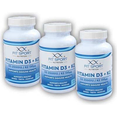 FitSport Nutrition 3x Vitamin D3 + K2 120 kapslí