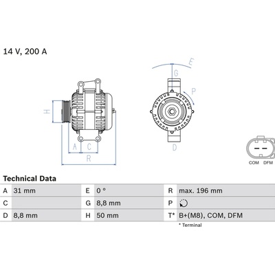 BOSCH Alternátor 0986047490