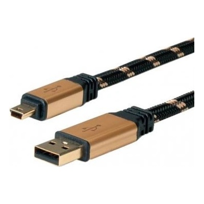 Roline 11.02.8822 Gold USB 2.0 kabel USB A(M) - miniUSB 5pin B(M), 1,8m – Hledejceny.cz
