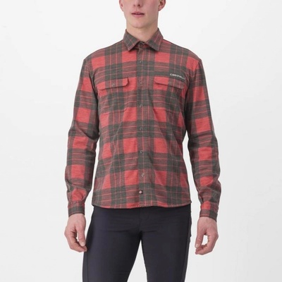 Castelli unlimited flannel košile červená pompejska