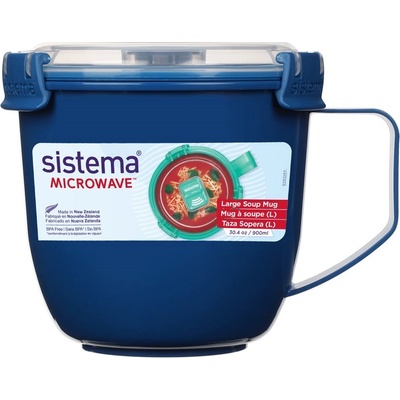 Sistema Microwave Hrnek na polévku a dušené pokrmy 900 ml modrá