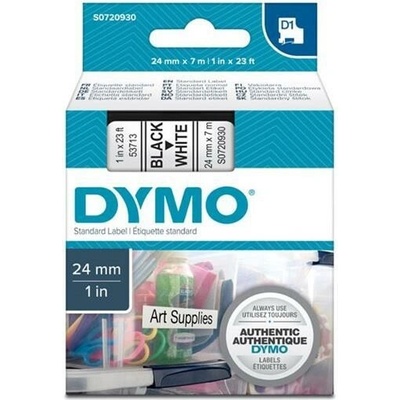 Dymo 53713 D1 Black On White Tape 24mm