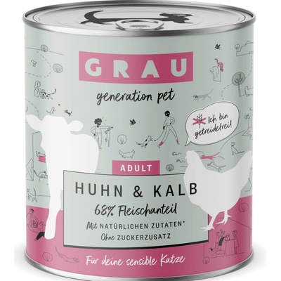 Grau Adult bez obilnín kuracie a teľacie 6 x 0,8 kg