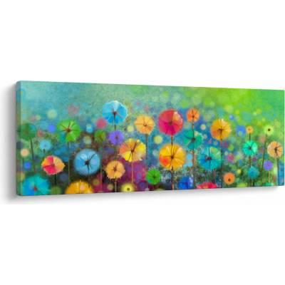 Obraz - Abstraktní květiny, jednodílný 100x40 cm