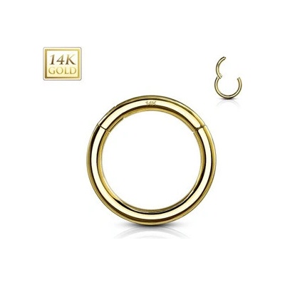 Šperky4U zlatý piercing segment kruh ZL01262-YG-1007