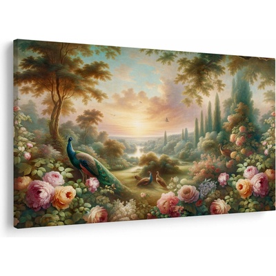 Obraz - Pávi v zahradě, jednodílný 90x60 cm