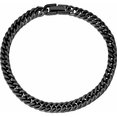 SILVEGO Náramek Rombo z chirurgické oceli černý, 6 mm KMM186685B