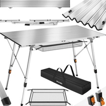 Tectake Hliníkový kempingový stôl Bastian, strieborný 404984