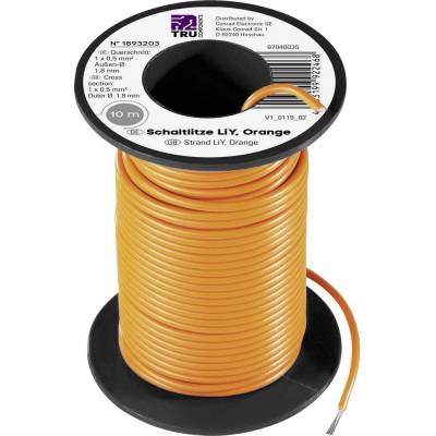 Tru Components TC-7572812 opletenie / lanko LiY 1 x 0.50 mm² oranžová 10 m