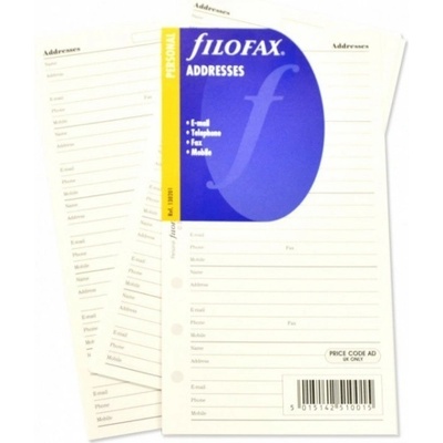 Filofax adresář - jméno adresa e-mail tel. fax. mobil - bílý - Osobní – Hledejceny.cz