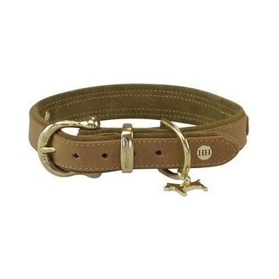HH Kožený obojek pro psy Luxury Camel