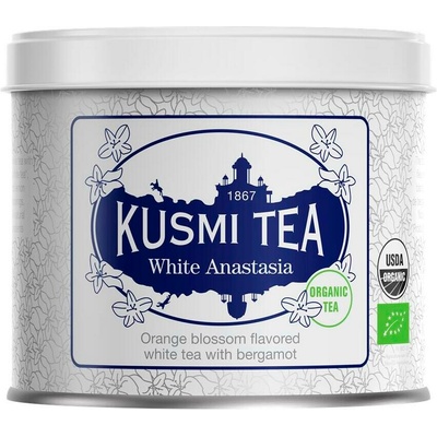 Kusmi Tea White Anastasia sypaný čaj v kovové dóze 90 g