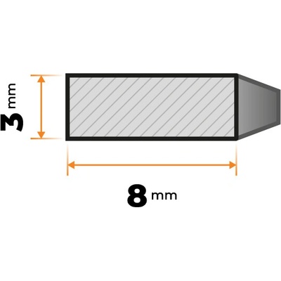 Tyč plochá ťahaná 8 x 3 mm
