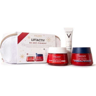 Vichy LIFTACTIV B3 Liftactiv B3 krém proti pigmentovým skvrnám a vráskám s ochranou SPF 50 a Liftactiv B3 noční krém s čistým retinolem pro korekci tónu pleti a dárek s kuponem dárkové balení – Hledejceny.cz