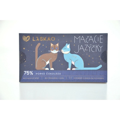 Natural Jihlava Kočičí jazýčky hořká čokoláda 75% 80 g