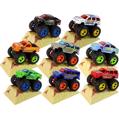 mamido Kovové autíčko Monster Truck s rampou