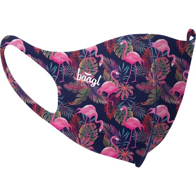 Baagl Antibakteriální rouška pro dospělé Flamingo