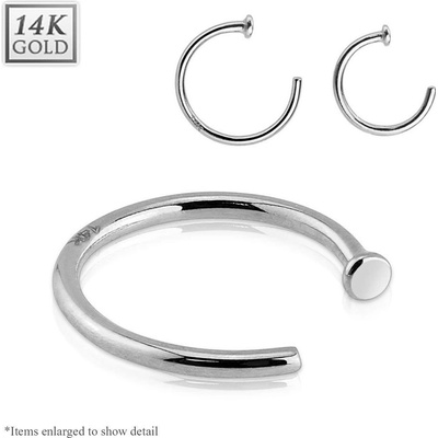 S4U Zlatý piercing do nosu kruh, Au 585/1000 (0,32 g, 1,0 x 10 mm) ZL01040-1010-WG