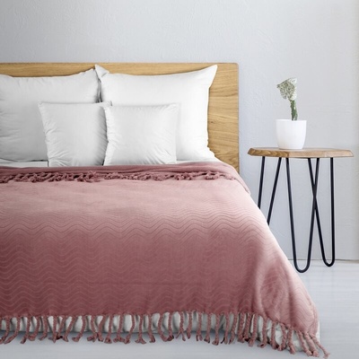 Takoy Deka typu flano EMMA s reliéfním vzorem a ozdobnými třásněmi-HF-461656 | 150 x 200 cm