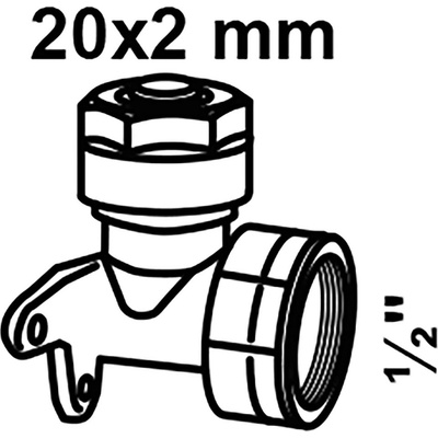 Kirchhoff nástěnná deska 20 mm x 18,7 mm (1/2 vnitřní závit) s kompresním fitinkem pro MSVR blank