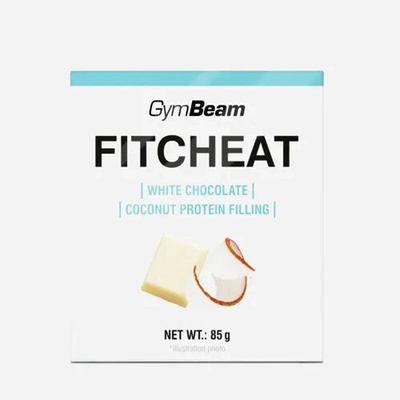 GymBeam Fitcheat Proteinová čokoláda bílá čokoláda a kokos 6 x 80 g