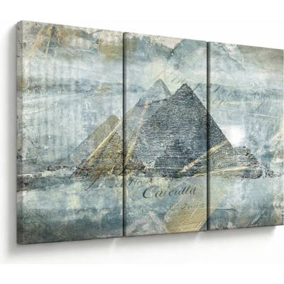 Obraz - Pyramídy v modrom filtri, trojdielne 120x80 cm